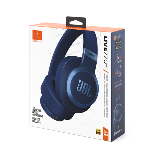 JBL Live 770NC - Blue - Wireless Over-Ear Headphones with True Adaptive Noise Cancelling - Detailshot 10