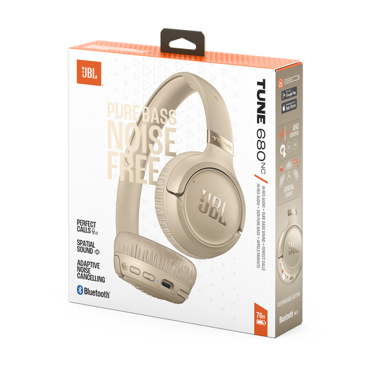 JBL Tune 680NC - Beige - Wireless on-ear Noise cancelling headphones - Detailshot 15
