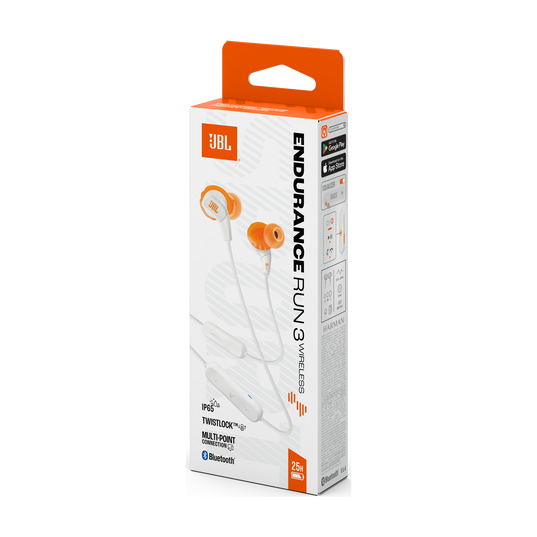 JBL Endurance Run 3 Wireless - White - Wireless Sport Headphones - Detailshot 15