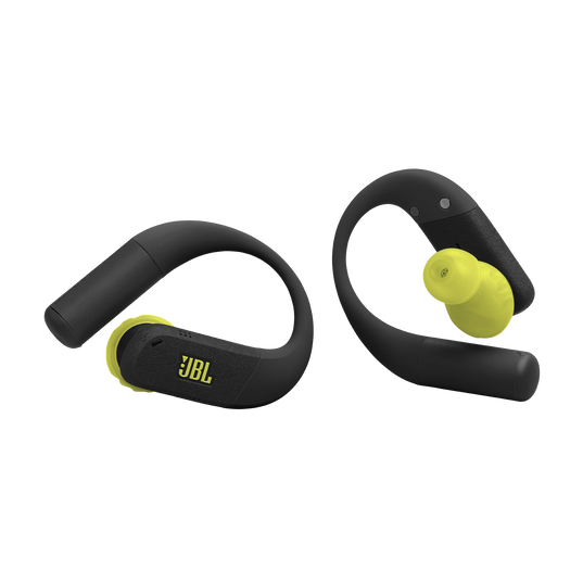 JBL Endurance Peak 4 - Black / Lime - True Wireless Noise Cancelling Sport Earbuds - Front