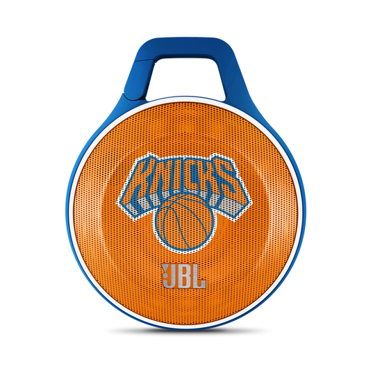 JBL Clip NBA Edition - Knicks - Orange - Ultra-portable Bluetooth speaker with integrated carabiner - Hero