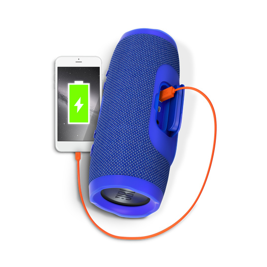 JBL Charge 3 - Blue - Full-featured waterproof portable speaker with high-capacity battery to charge your devices - Detailshot 1