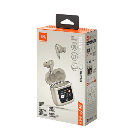 JBL Tour Pro 2 - Sand - True wireless Noise Cancelling earbuds - Detailshot 10