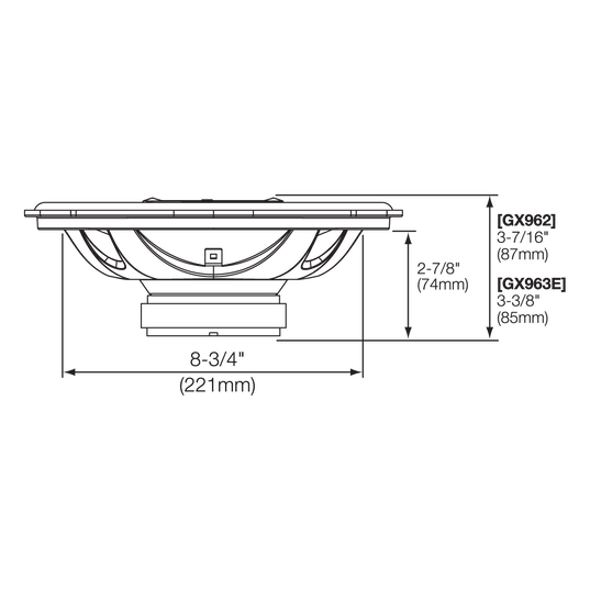 GX963 - Black - 6" x 9" three-way car audio loudspeaker, 210W - Detailshot 2