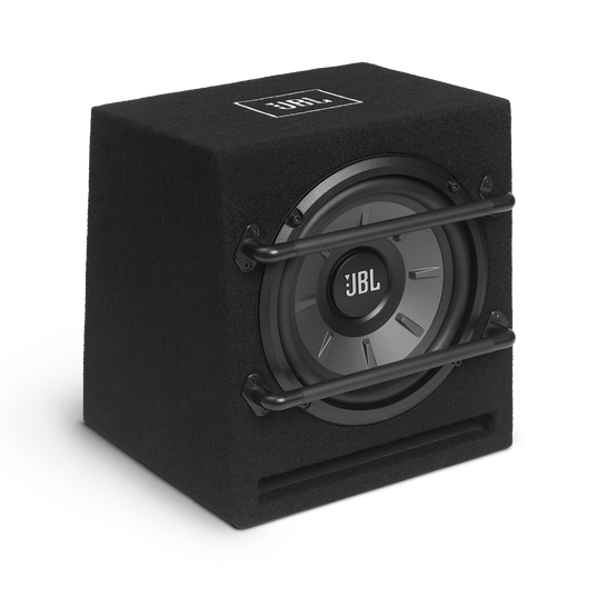 JBL Stage 800BA Enclosure - Black - Stage Series Powered 8” (200mm) Subwoofer System - Hero