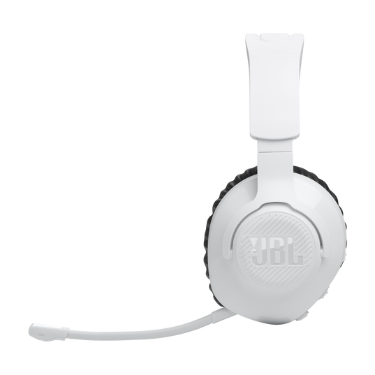 JBL Quantum 360P Console Wireless - White - Wireless over-ear console gaming headset with detachable boom mic - Left