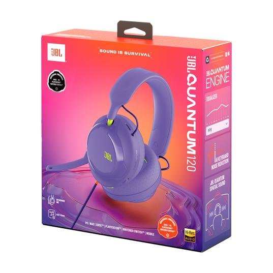 JBL Quantum 120 - Purple - Wired multiplatform gaming headset - Detailshot 15
