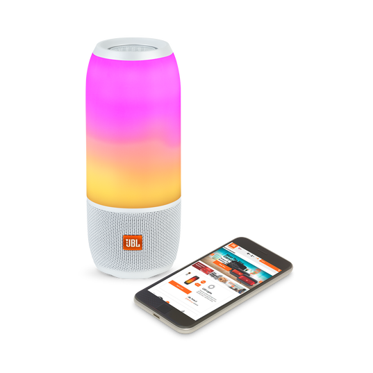 JBL Pulse 3 - White - Waterproof portable Bluetooth speaker with 360&deg; lightshow and sound. - Detailshot 3