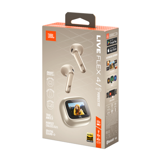 JBL Live Flex 4 - Sand - True wireless Noise Cancelling earbuds - Detailshot 15