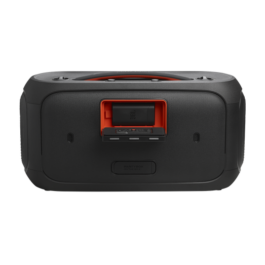 JBL PartyBox On-the-Go 2 - Black - Portable party speaker with one wireless digital mic, handle and a shoulder strap - Back