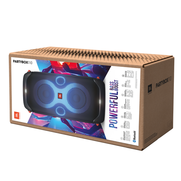 JBL Partybox 110 | Przenośny głośnik imprezowy o mocy 160 W z wbudowanym oświetleniem, o konstrukcji odpornej na zachlapanie. JBL Partybox 110 | Przenośny głośnik imprezowy o mocy 160 W z wbudowanym oświetleniem, o konstrukcji odpornej na zachlapanie.
