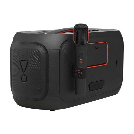 JBL PartyBox On-the-Go 2 - Black - Portable party speaker with one wireless digital mic, handle and a shoulder strap - Detailshot 2