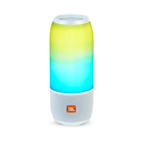 JBL Pulse 3 - White - Waterproof portable Bluetooth speaker with 360&deg; lightshow and sound. - Hero