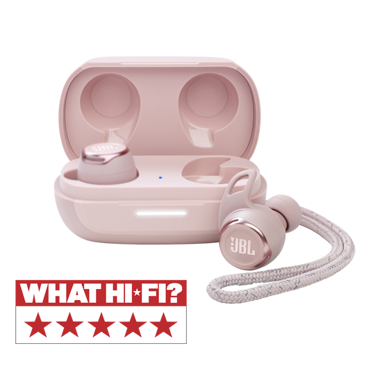 JBL Reflect Flow Pro - Pink - Waterproof true wireless Noise Cancelling active sport earbuds - Hero