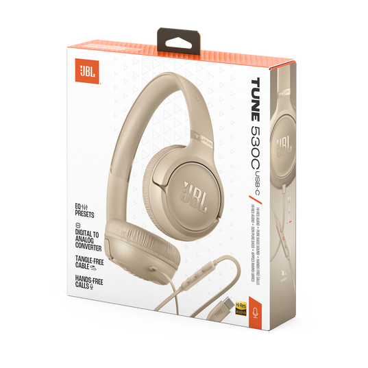 JBL Tune 530C - Beige - Wired on-ear headphones - Detailshot 15