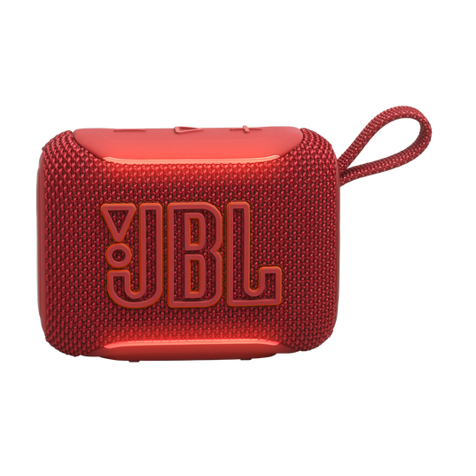 JBL Go 5 - Red - Ultra-portable waterproof and drop-proof speaker with JBL legendary sound and ambient edge lighting - Front
