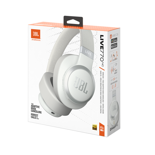 JBL Live 770NC - White - Wireless Over-Ear Headphones with True Adaptive Noise Cancelling - Detailshot 15