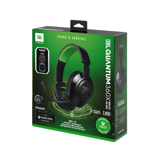 JBL Quantum 360X Wireless for XBOX - Black - Wireless over-ear console gaming headset with detachable boom mic - Detailshot 10