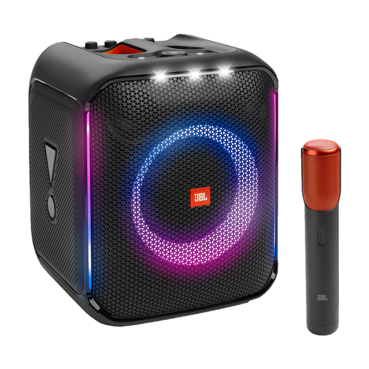 JBL PartyBox Encore | Przenośny głośnik imprezowy o mocy 100 W, z wbudowanym pokazem świetlnym, cyfrowymi mikrofon bezprzewodowymi i odporną na zachlapanie konstrukcją.