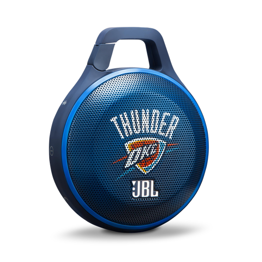 JBL Clip NBA Edition - Thunder - Blue - Ultra-portable Bluetooth speaker with integrated carabiner - Detailshot 1