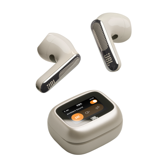 JBL Live Flex 4 - Sand - True wireless Noise Cancelling earbuds - Top