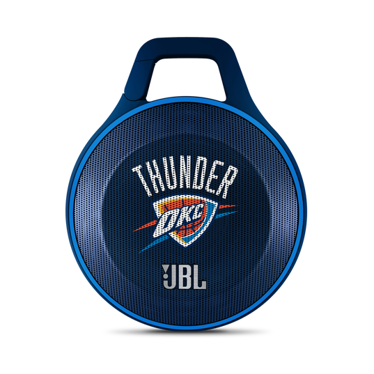 JBL Clip NBA Edition - Thunder - Blue - Ultra-portable Bluetooth speaker with integrated carabiner - Hero