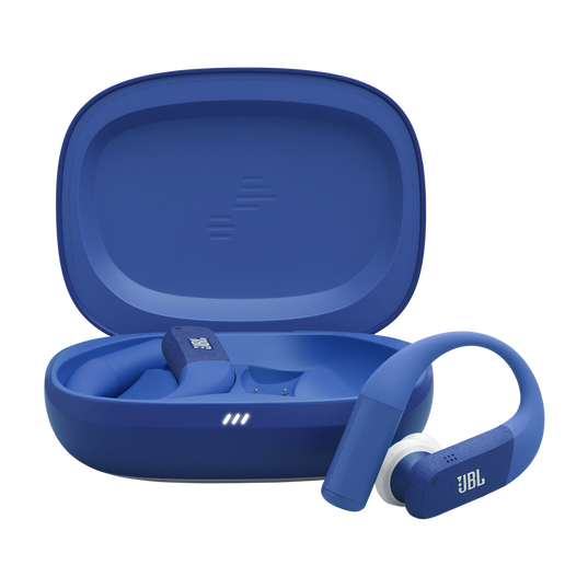 JBL Endurance Peak 4 - Blue - True Wireless Noise Cancelling Sport Earbuds - Hero