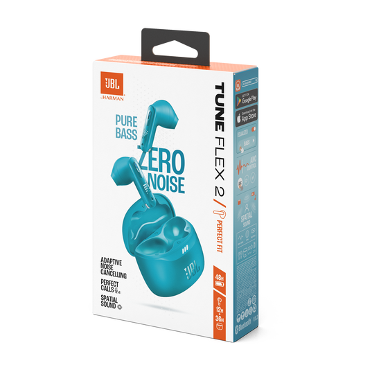 JBL Tune Flex 2 - Turquoise - True Wireless Noise Cancelling Earbuds - Detailshot 15