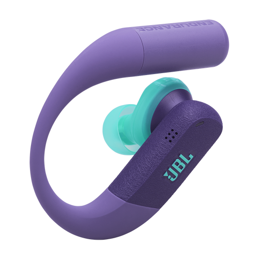 JBL Endurance Peak 4 - Purple - True Wireless Noise Cancelling Sport Earbuds - Detailshot 1