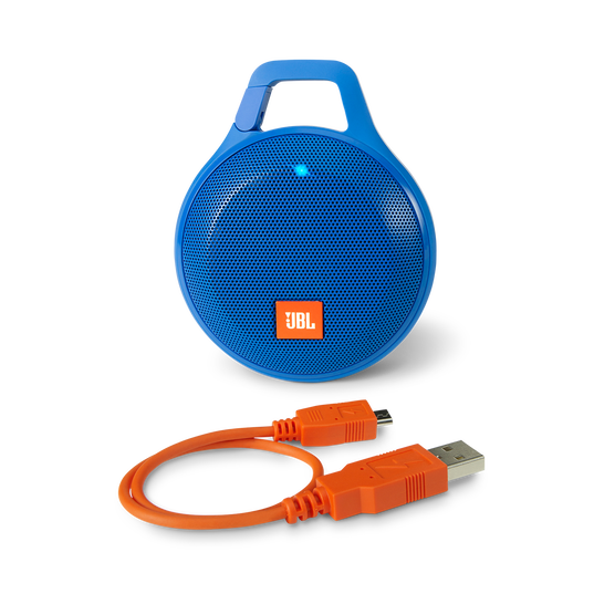 JBL Clip+ - Blue - Rugged, Splashproof Bluetooth Speaker - Detailshot 2