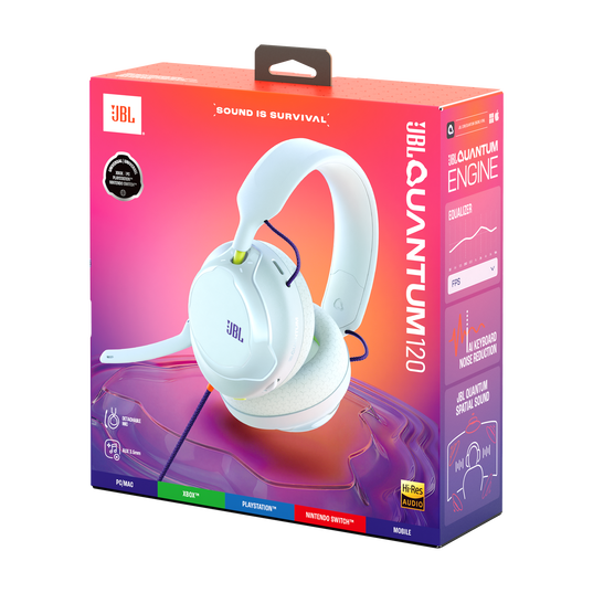 JBL Quantum 120 - Ice - Wired multiplatform gaming headset - Detailshot 15