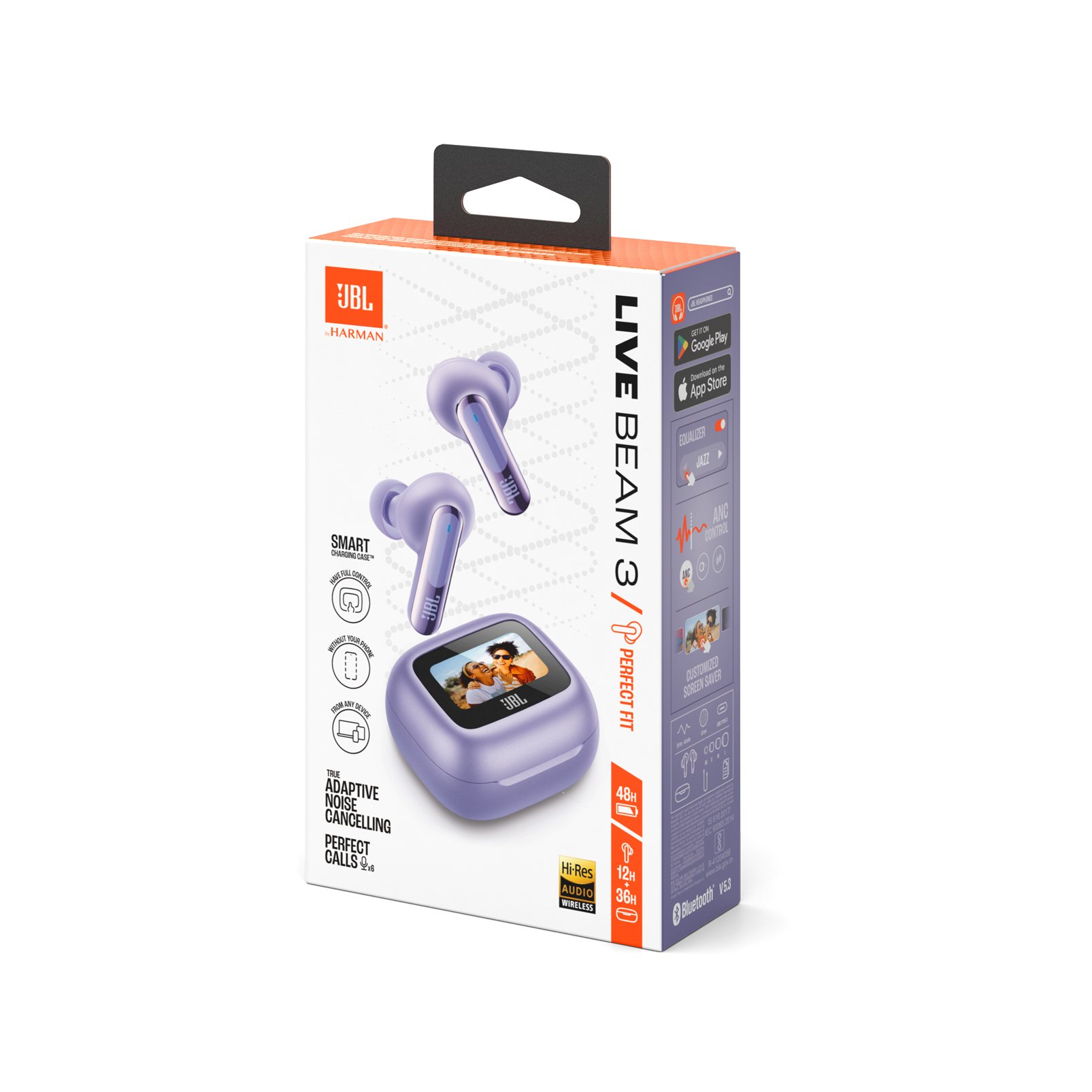 JBL Live Beam 3 - Écouteurs sans fil Bluetooth avec réduction de bruit - Bleu • Maroc